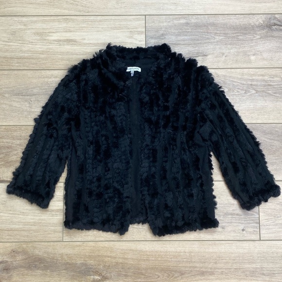 Heartloom Black Faux Fur Cardigan - Picture 2 of 13